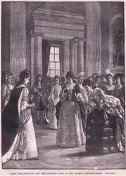 Lady Marlborough und Prinzessin Anne im Zeichensaal der Königin, 1692